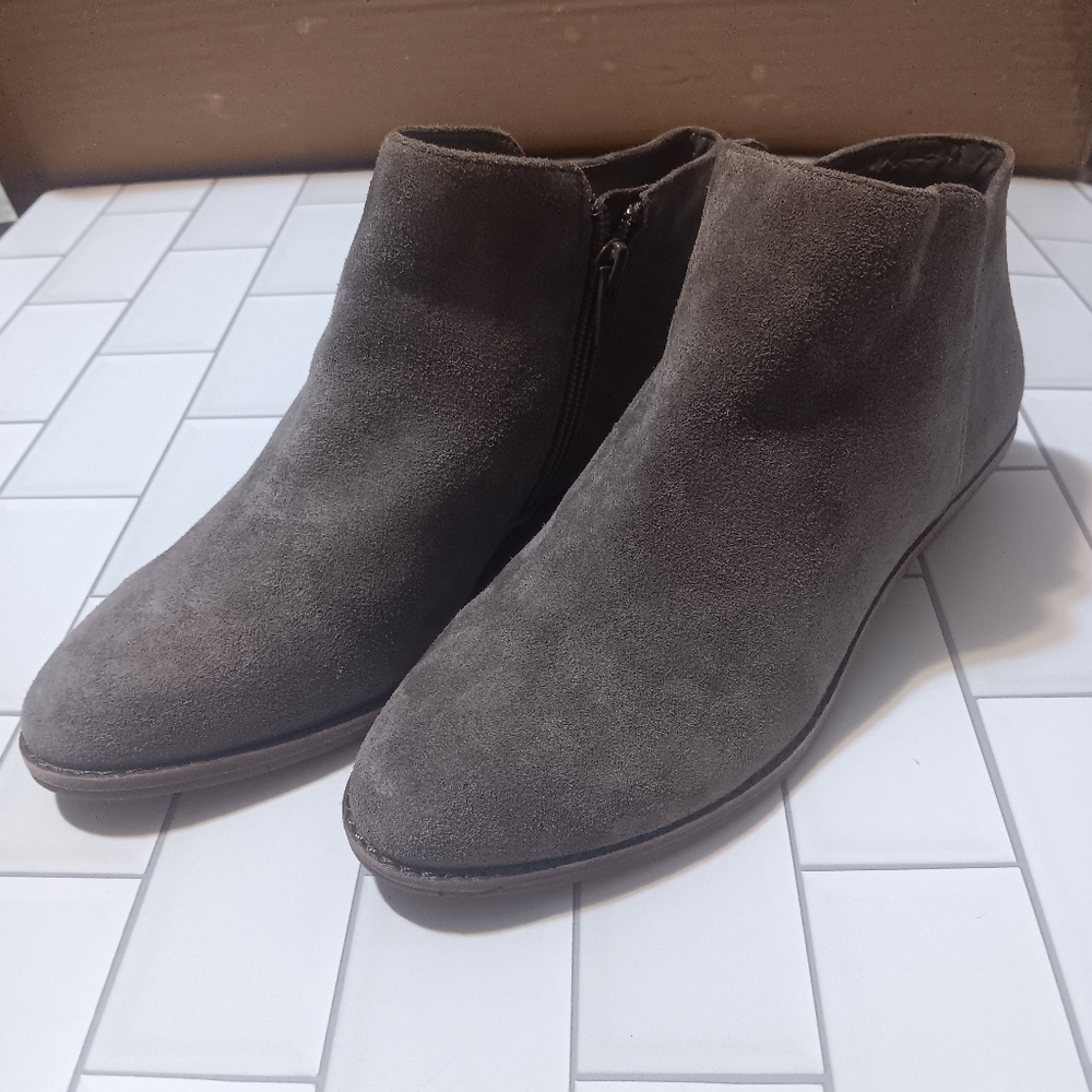 Alex Marie Suede Bootie Women Sz7.5M Leather Upper Cowboy Dark Gray